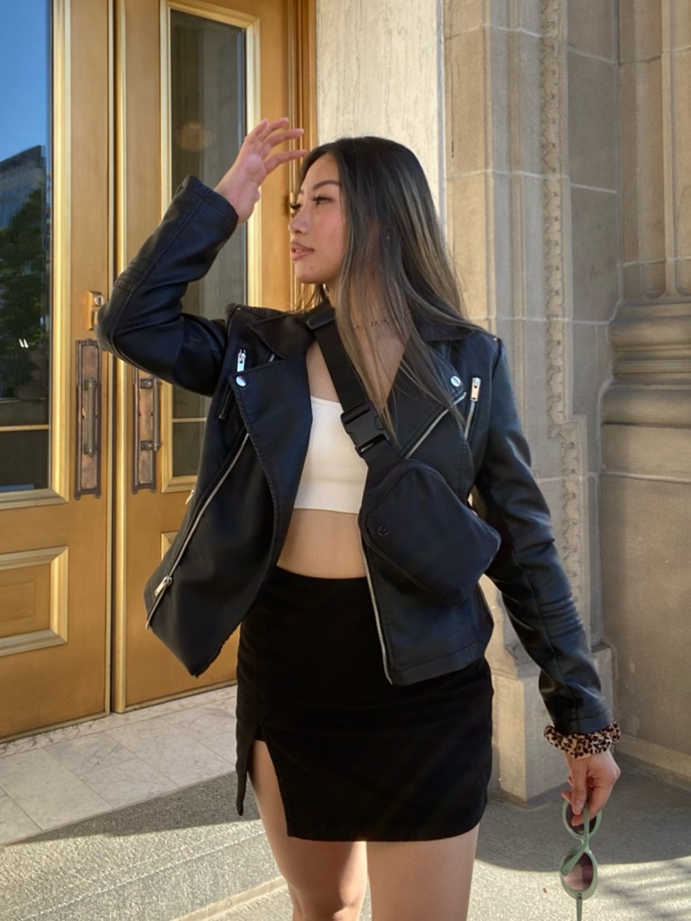 Faux Leather Moto Jacket S